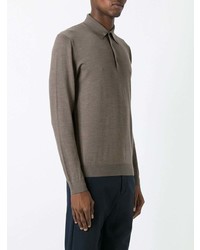 brauner Polo Pullover von Fashion Clinic Timeless