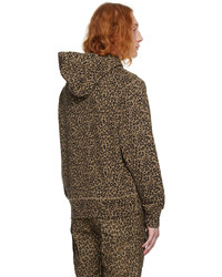 brauner Pullover mit einem Kapuze mit Leopardenmuster von rag & bone
