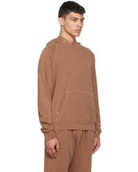 brauner Pullover mit einem Kapuze von Les Tien