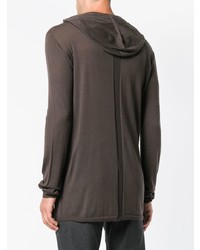 brauner Pullover mit einem Kapuze von Rick Owens