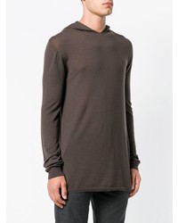 brauner Pullover mit einem Kapuze von Rick Owens