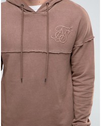 brauner Pullover mit einem Kapuze von Siksilk