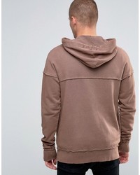 brauner Pullover mit einem Kapuze von Siksilk