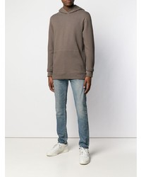 brauner Pullover mit einem Kapuze von John Elliott