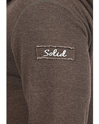 brauner Pullover mit einem Kapuze von Solid