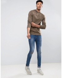 brauner Pullover mit einem Kapuze von Asos