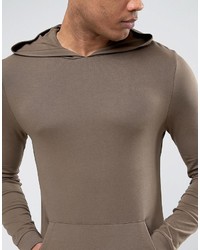 brauner Pullover mit einem Kapuze von Asos