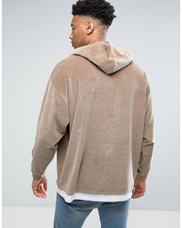 brauner Pullover mit einem Kapuze von Asos