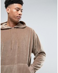 brauner Pullover mit einem Kapuze von Asos