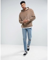 brauner Pullover mit einem Kapuze von Asos