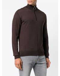 brauner Pullover mit einem Reißverschluss am Kragen von Eleventy