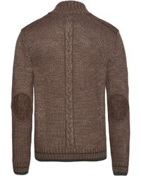 brauner Pullover mit einem Reißverschluß von ALMSACH