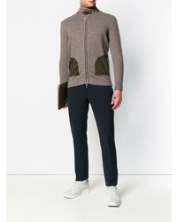 brauner Pullover mit einem Reißverschluß von Doriani Cashmere