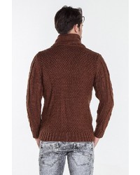 brauner Pullover mit einem Reißverschluß von Cipo & Baxx