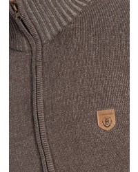 brauner Pullover mit einem Reißverschluß von INDICODE