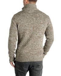 brauner Pullover mit einem Reißverschluß von Solid