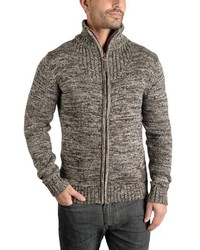 brauner Pullover mit einem Reißverschluß von Solid