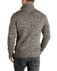 brauner Pullover mit einem Reißverschluß von Solid