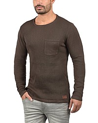 brauner Pullover mit einem Rundhalsausschnitt von BLEND