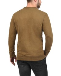 brauner Pullover mit einem Rundhalsausschnitt von BLEND