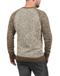 brauner Pullover mit einem Rundhalsausschnitt von BLEND