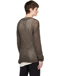 brauner Pullover mit einem Rundhalsausschnitt von Isabel Benenato