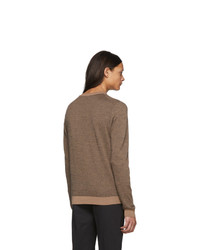 brauner Pullover mit einem Rundhalsausschnitt von Fendi