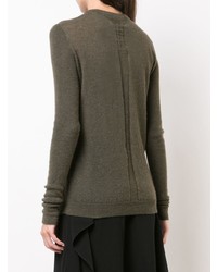 brauner Pullover mit einem Rundhalsausschnitt von Rick Owens