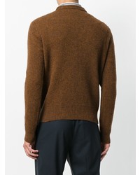 brauner Pullover mit einem Rundhalsausschnitt von AMI Alexandre Mattiussi