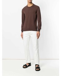 brauner Pullover mit einem Rundhalsausschnitt von Maison Margiela