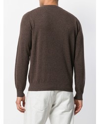 brauner Pullover mit einem Rundhalsausschnitt von Cenere Gb