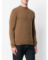 brauner Pullover mit einem Rundhalsausschnitt von Roberto Collina