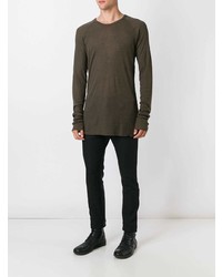 brauner Pullover mit einem Rundhalsausschnitt von Haider Ackermann