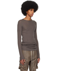 brauner Pullover mit einem Rundhalsausschnitt von Rick Owens