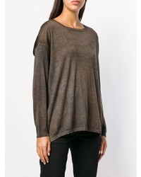 brauner Pullover mit einem Rundhalsausschnitt von Avant Toi