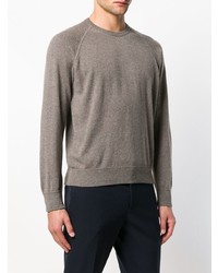 brauner Pullover mit einem Rundhalsausschnitt von Barba