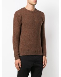 brauner Pullover mit einem Rundhalsausschnitt von Dell'oglio