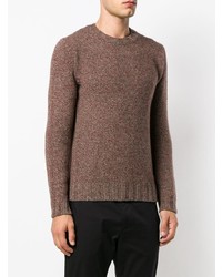 brauner Pullover mit einem Rundhalsausschnitt von Dell'oglio