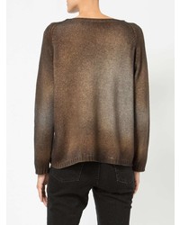 brauner Pullover mit einem Rundhalsausschnitt von Avant Toi