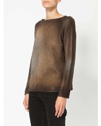 brauner Pullover mit einem Rundhalsausschnitt von Avant Toi