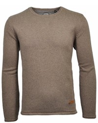 brauner Pullover mit einem Rundhalsausschnitt von RAGMAN