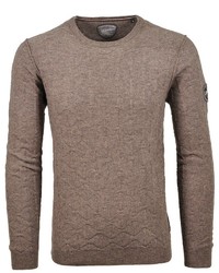 brauner Pullover mit einem Rundhalsausschnitt von RAGMAN