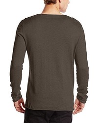 brauner Pullover mit einem Rundhalsausschnitt von Selected Homme