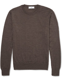 brauner Pullover mit einem Rundhalsausschnitt von Ami