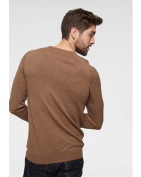 brauner Pullover mit einem Rundhalsausschnitt von Strellson