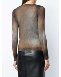 brauner Pullover mit einem Rundhalsausschnitt von Avant Toi