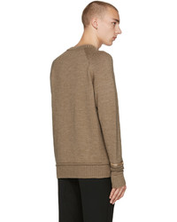 brauner Pullover mit einem Rundhalsausschnitt von Undercover