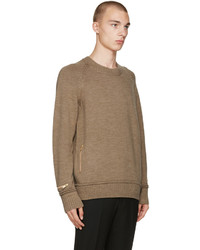 brauner Pullover mit einem Rundhalsausschnitt von Undercover