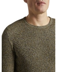 brauner Pullover mit einem Rundhalsausschnitt von Tom Tailor