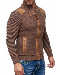 brauner Pullover mit einem Schalkragen von RUSTY NEAL